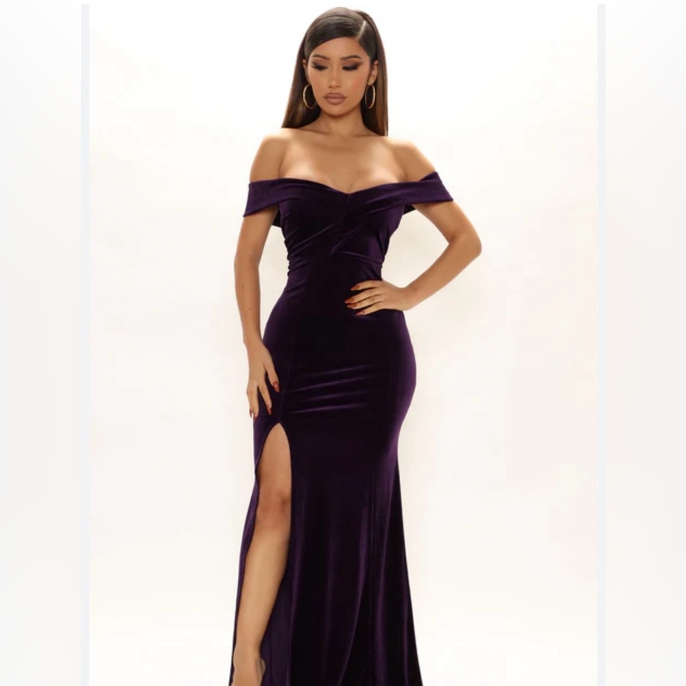 Velvet plum dress/ gown
